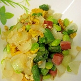 ハムとミックス野菜の炒め